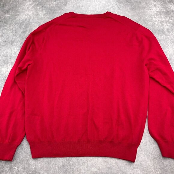 Chaps Ralph Lauren Sweater Men‎ XLarge 46 Red Crest Cotton Cashmere Classic NWT - Picture 11 of 13